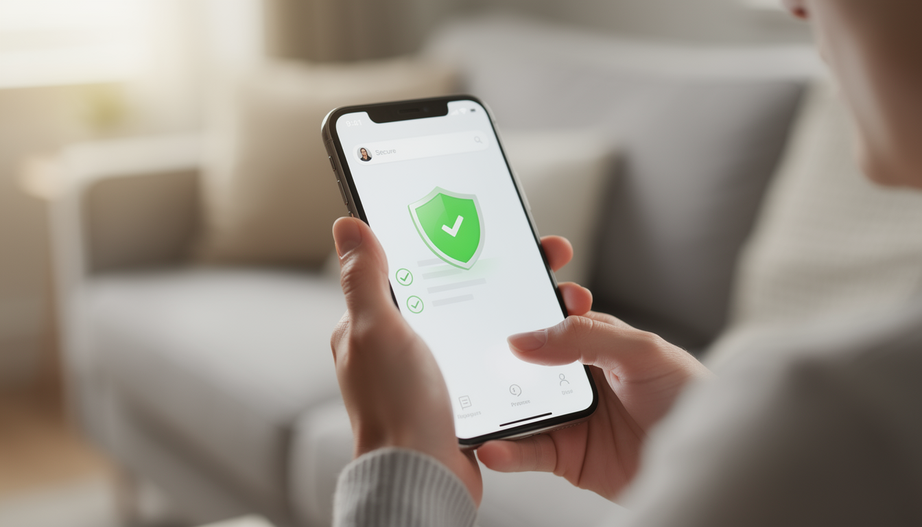 스마트폰으로 본인 인증을 마치고 신청을 완료하는 모습