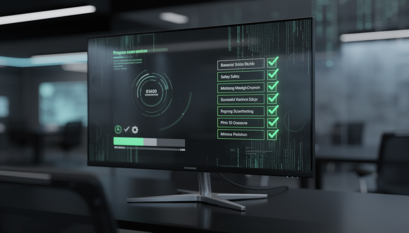 보안 취약점 점검 결과와 체크리스트가 표시된 개발자의 모니터 화면