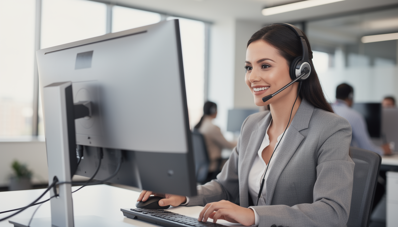 친절하게 상담 중인 상생페이백 고객센터 상담원