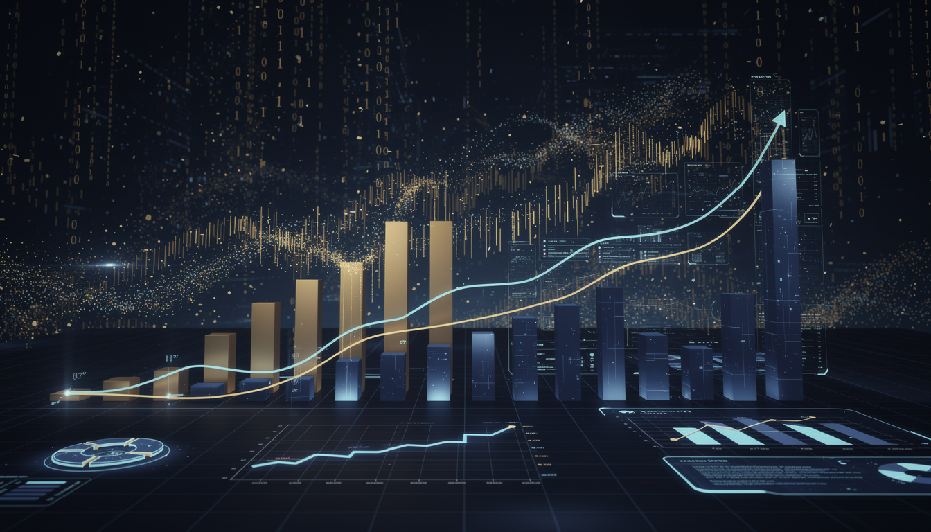 복잡한 데이터가 AI를 통해 명확한 3D 차트와 그래프로 변환되는 시각화