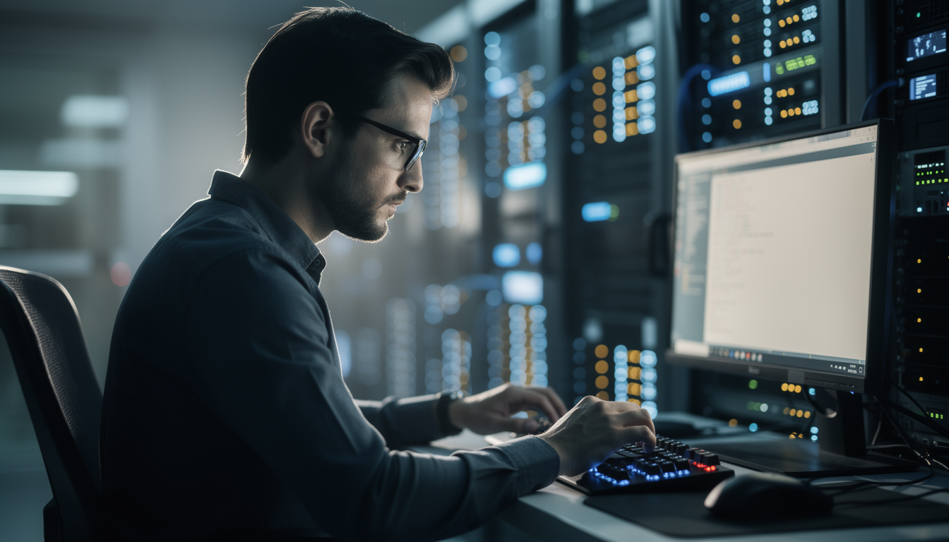 심각한 보안 문제를 해결하기 위해 집중하여 코드를 수정하는 개발자