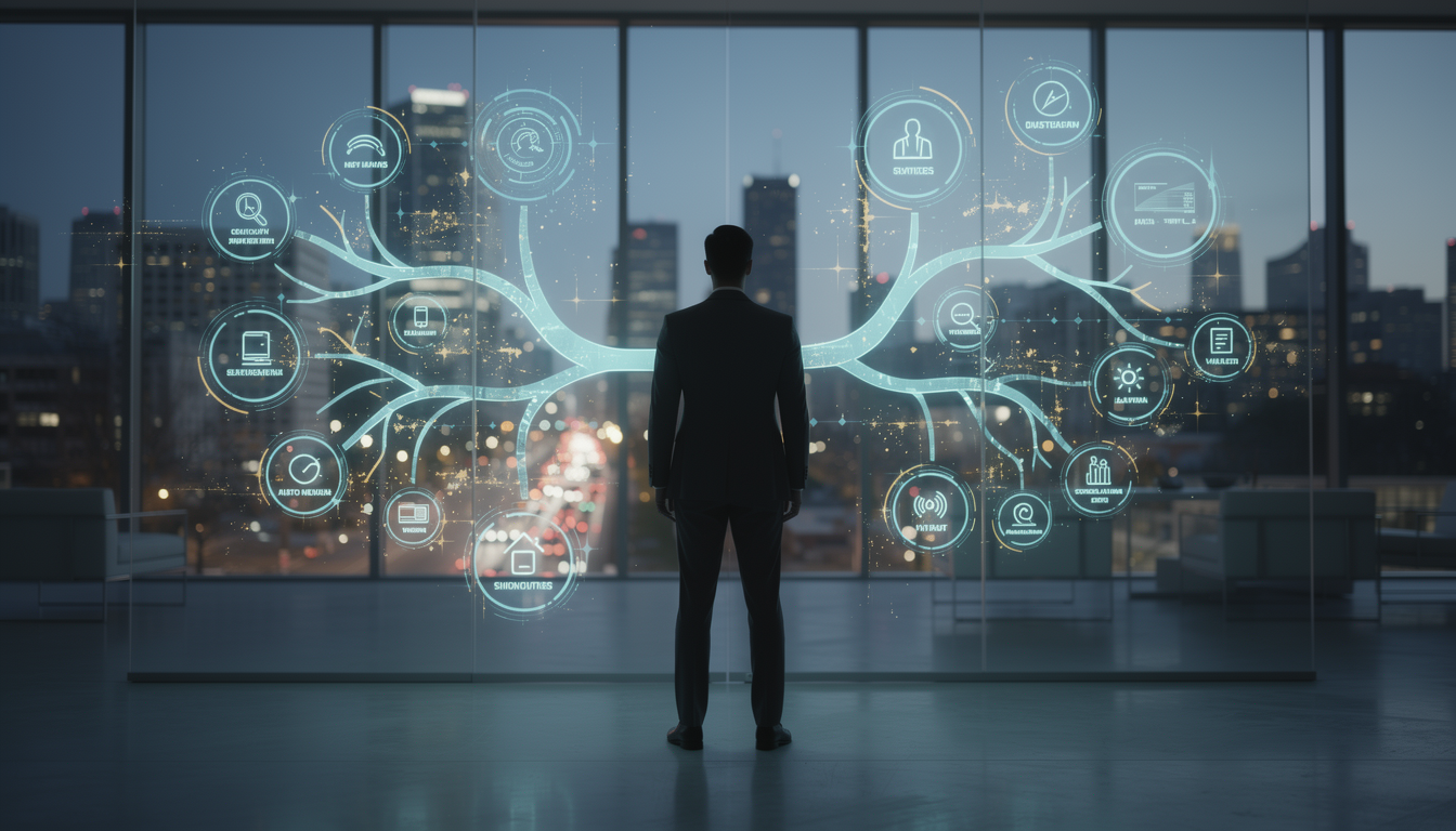 비즈니스 요구사항에 맞춰 최적의 AI 모델을 선택하고 전략을 수립하는 전문가의 모습을 담은 이미지